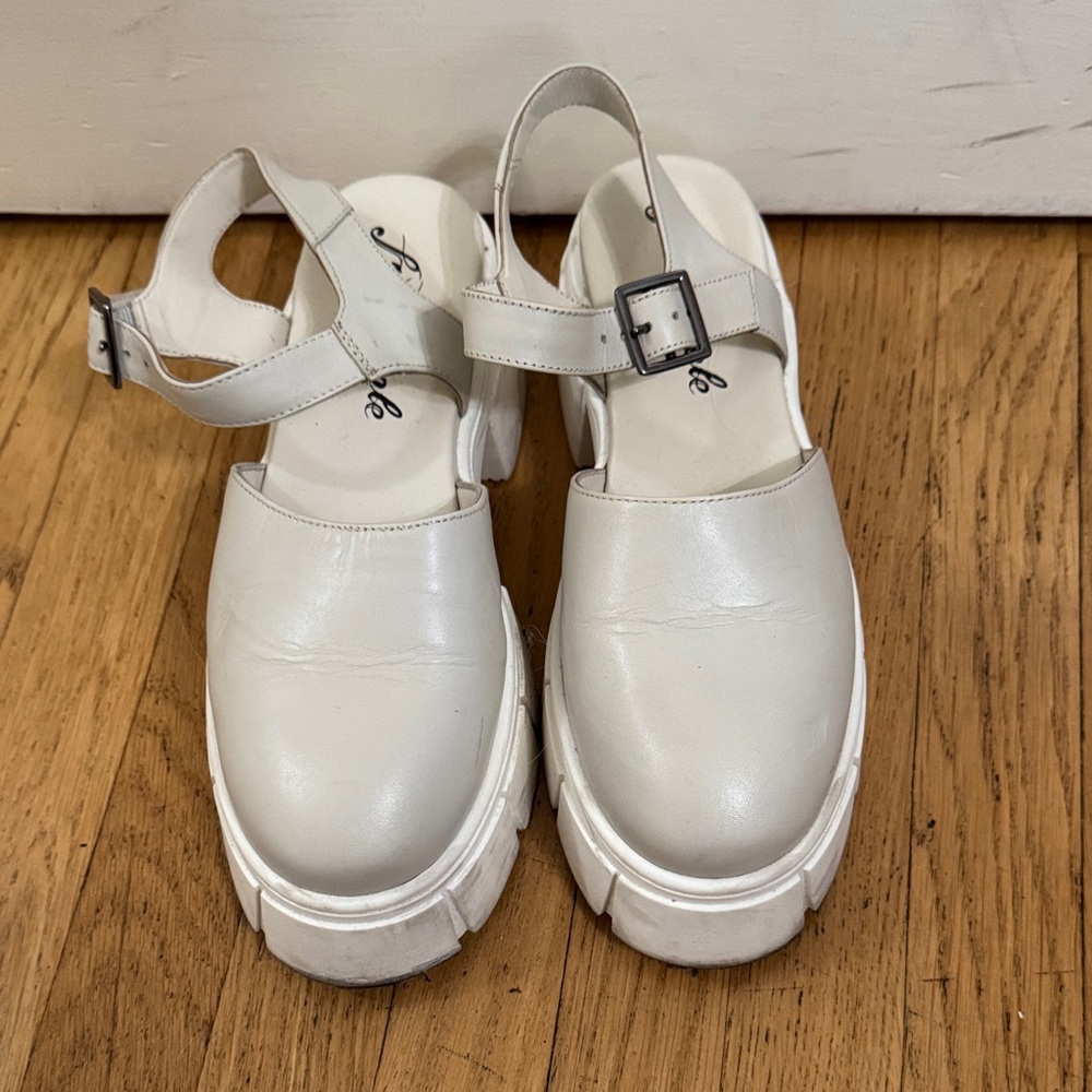 Free People Mila Cream Platform Sandals